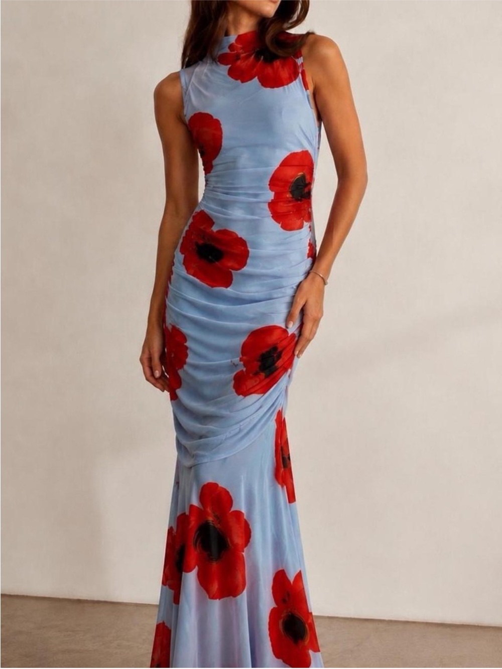 NWT ✧❤️Sincerely Jules❤️✧ Ruched Floral Orchid Maxi Dress S
